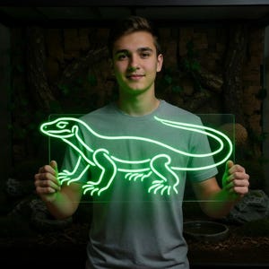 Lizard neon sign, neon lizard light, gecko neon sign, varan neon light, neon wall decor lizard, neon reptile sign, neon gecko sign