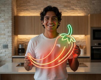 Chili pepper neon sign, Neon chili pepper light, Neon chili pepper decoration, Chili pepper neon sign, Chili pepper neon light, Neon  pepper