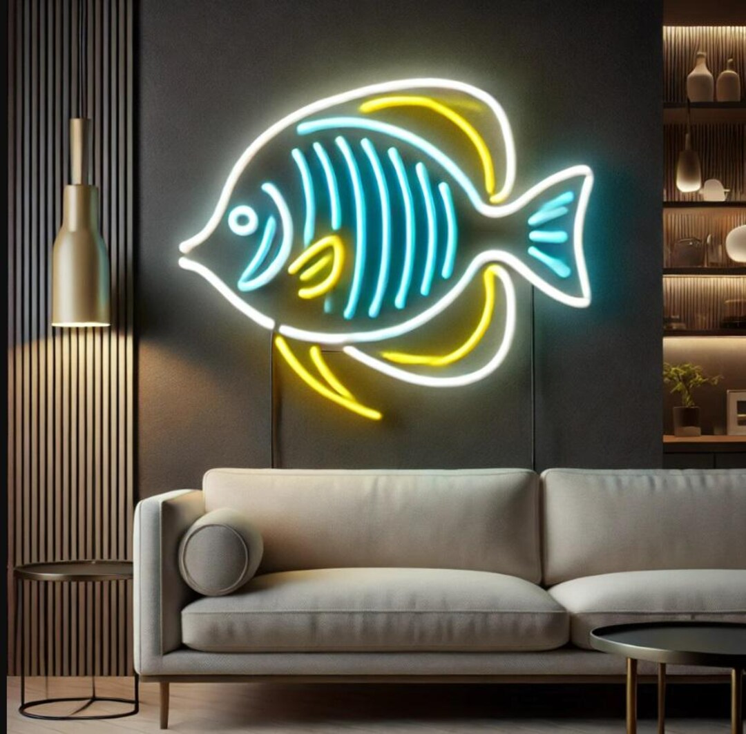 Fish Neon Sign, Tropical Fish Neon Sign, Sea Fish Neon Sign, Aquarium ...