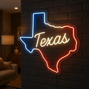 Map texas Neon Sign Neon Sign – LED Wall Art Shaped Like texas Neon Sign Map – Custom Outline Neon Light – State Decor for Home