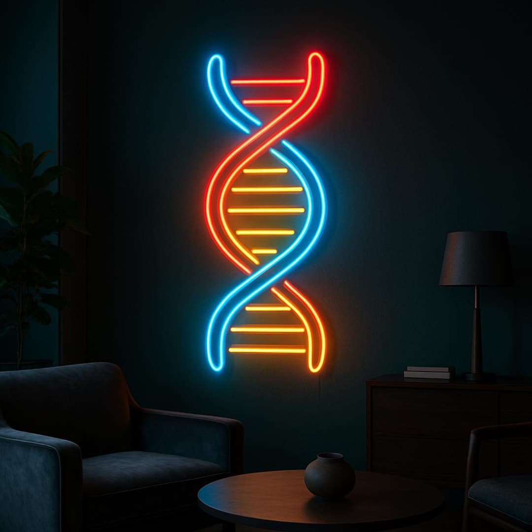 DNA Neon Sign – Double Helix Science Neon Light for Lab, Biology Room ...