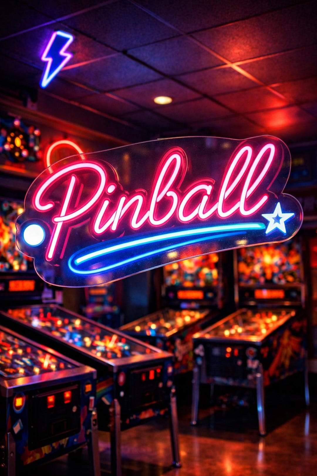 Neon Pinball Sign Pinball Neon Sign, Arcade Pinball Neon Sign, Pinball Letter Neon Sign ...