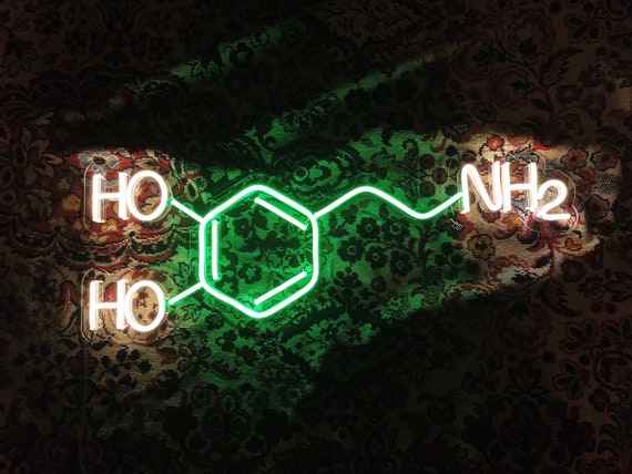 ドーパミン　ネオン看板 化学構造 LEDライト Dopamine Neon Sign – Chemical Formula Neon Light for Science Room