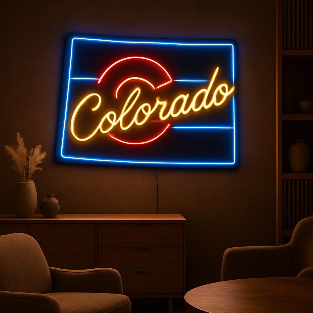 Colorado Neon Sign Map – LED Wall Art Shaped Like Colorado Neon Sign ...