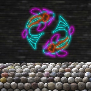Neon sign fish koi, Neon Koi Fish, Koi Fish LED Neon Lights, Fish Neon Sign Koi Carp, Koi Fish - LED neon sign, KOI fish Neon Sign