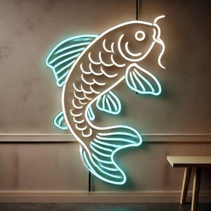 Koi Fish LED Neon Lights, Neon sign fish koi, Neon Koi Fish, Fish Neon Sign Koi Carp, Koi Fish - LED neon sign, KOI fish Neon Sign