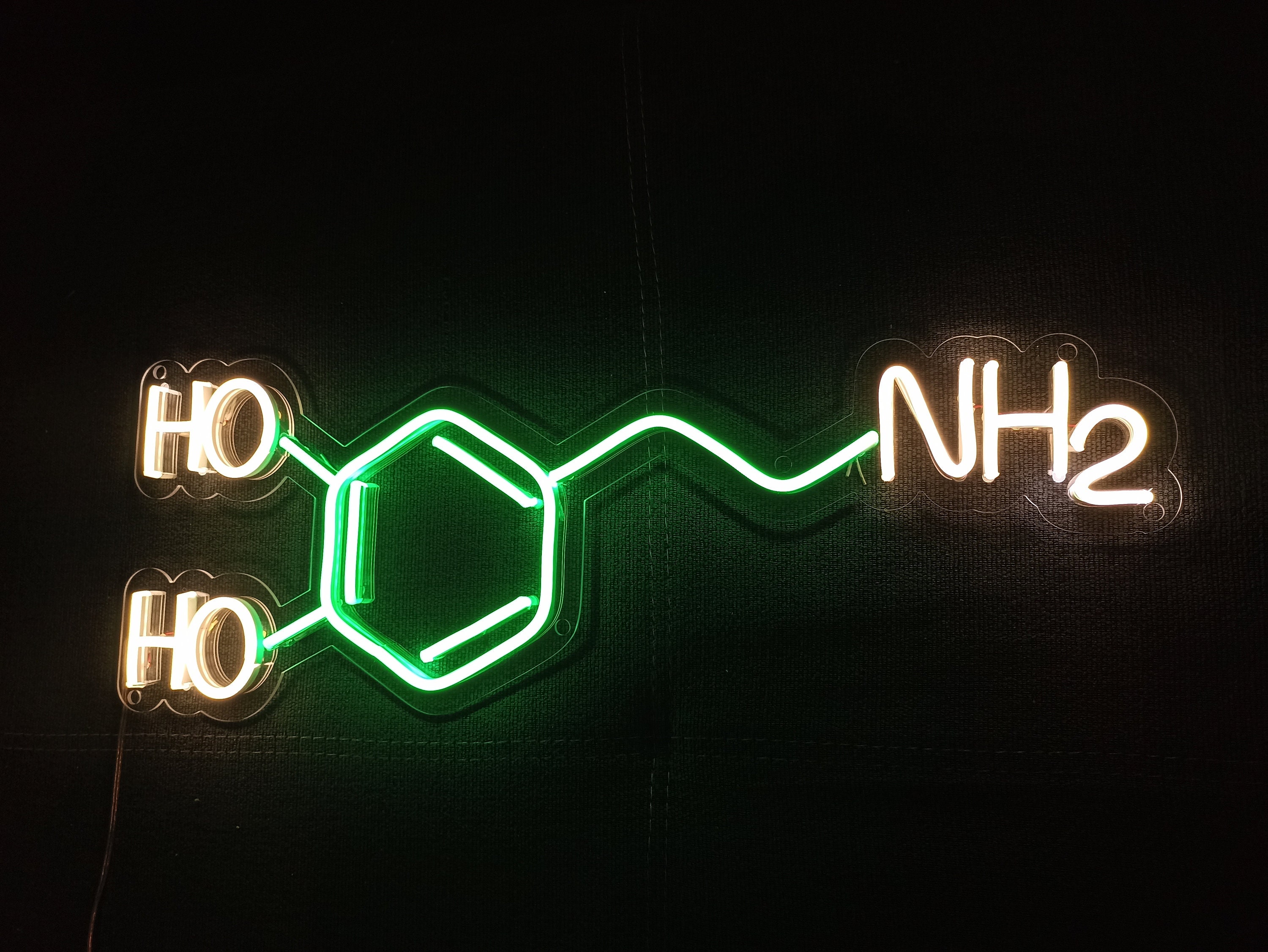 ドーパミン　ネオン看板 化学構造 LEDライト Dopamine Neon Sign – Chemical Formula Neon Light for Science Room