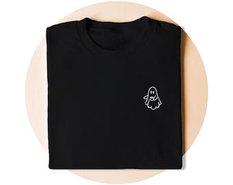 Ghost T-Shirt | Spooky Coffee Shirt | Halloween Tee | Coffee Lover Gift | Cute Ghost Shirt | Cozy Spooky Shirt