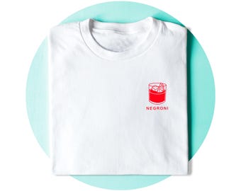 Negroni T-Shirt - Minimalist Shirt - Cocktail Gift - Line Art