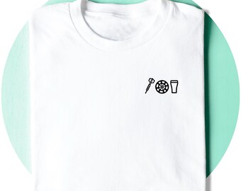 Darts T-Shirt - Minimalist Shirt - Dart Flight - Dartboard - Pint - Add Custom Text