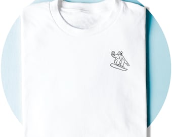 Après Snowboarding T-Shirt: Minimalist Doodle Art, Unisex Cotton