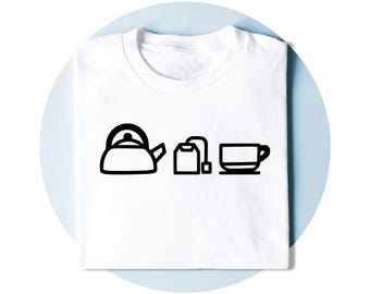 Tea T-Shirt | Personalised Tea Drinker Shirt | Minimalist Gift | Smart Casual Unisex Clothing