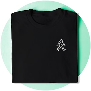 Bigfoot T-Shirt – Cryptid Shirt - Minimalist Line Art Design - Gift for Believers & Hikers