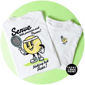 Tennis Shirt - Retro Cartoon Mascot Design - Sport Tee - Sport Fan - Tennis Player Gift - Tenniscore T-shirt - Mens & Womens Style Tops