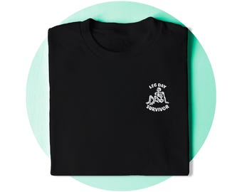 Leg Day Survivor T-Shirt | Leg Day Shirt | Skeleton Workout Tee | Weightlifting Gift | Gym Lover | Weight Training | Unisex Fitness Apparel