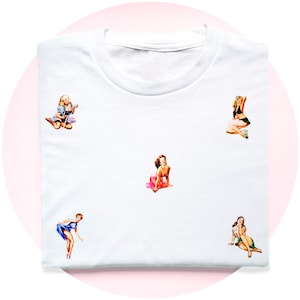 Vintage Pin-Up Girl T-Shirt: 1950s Retro Rockabilly Style