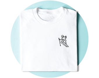 Après Ski T-shirt - Skier - Minimalist Shirt - Skiing Gift - Winter Sports - Doodle Art - Mens & Womens Unisex Shirt