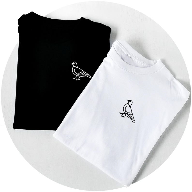 Pigeon T-shirt - Minimalist Shirt - Pigeons lover Gift - Bird lover - Vintage Wildlife image 2