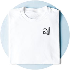 Skiing T-shirt - Skier Icons  - Minimalist Shirt - Ski Gift - Winter Sports - Doodle Art - Mens & Womens Unisex Shirt