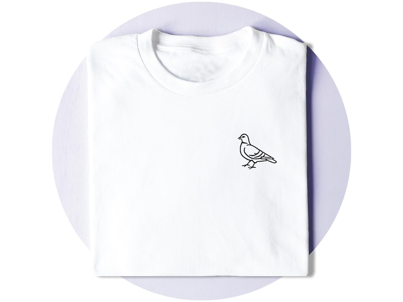 Pigeon T-shirt - Minimalist Shirt - Pigeons lover Gift - Bird lover - Vintage Wildlife image 1