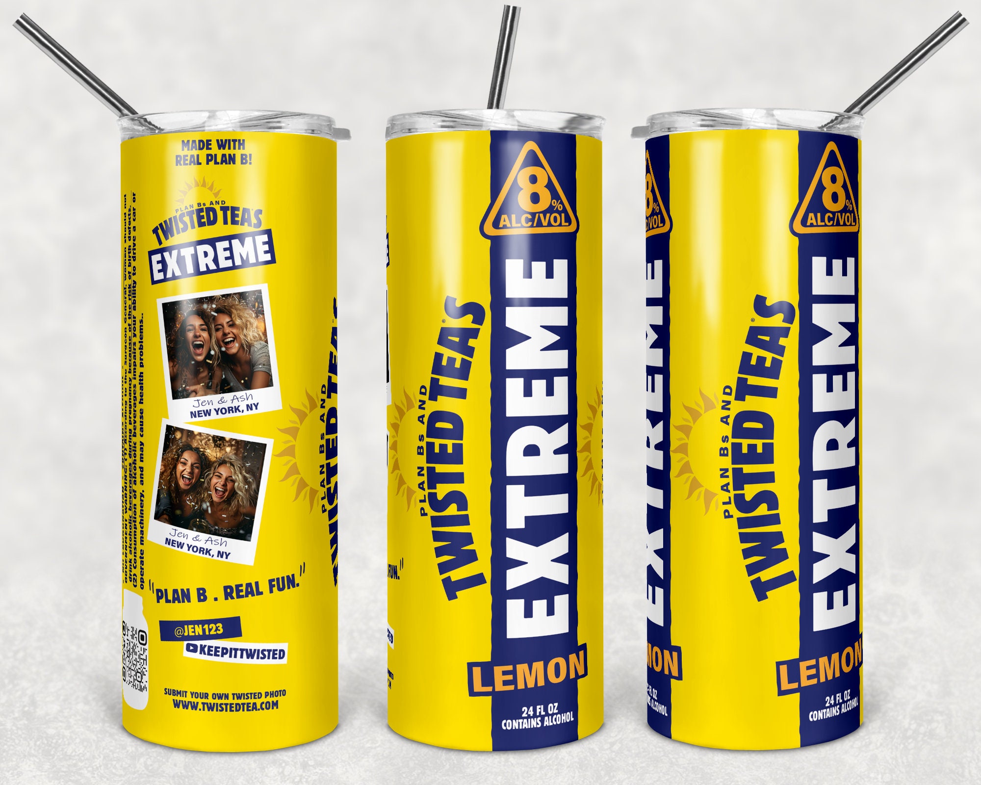 Plan Bs and Twisted Teas CUSTOMIZABLE 20oz Straight Tumbler Sublimation