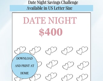 Date Night Savings Challenge Tracker: Romance Budget (Digital Download)