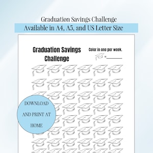 Graduation Savings Challenge Budget-Friendly Graduation Affordable Graduation Savings Tracker Savings for Graduation Money Challenge