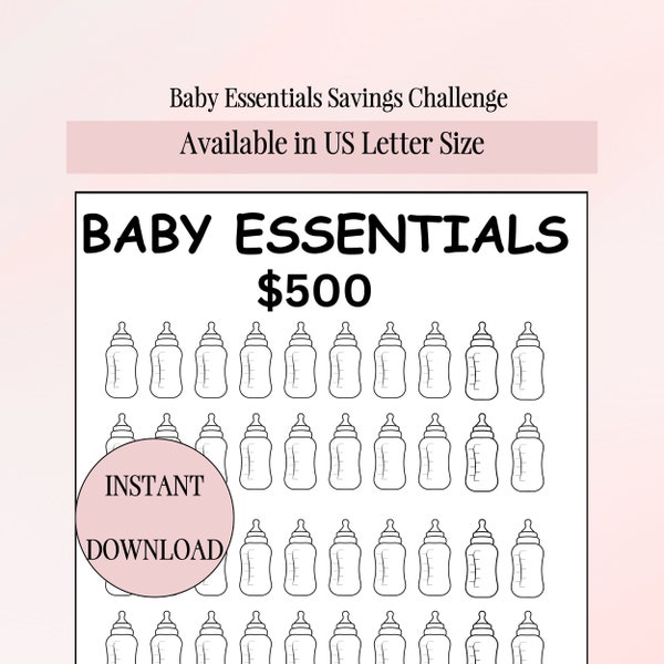 Baby Essentials Savings Challenge Tracker New Parents Newborn Needs Fund Infant Necessities Nursery Fund Parenthood Budget Nursery Room