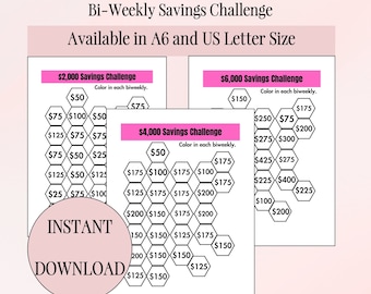 Biweekly Paycheck Savings Challenge Twice a Month Money Challenge Saving Every Two Weeks Biweekly Money Savings Two Week Pay Savings