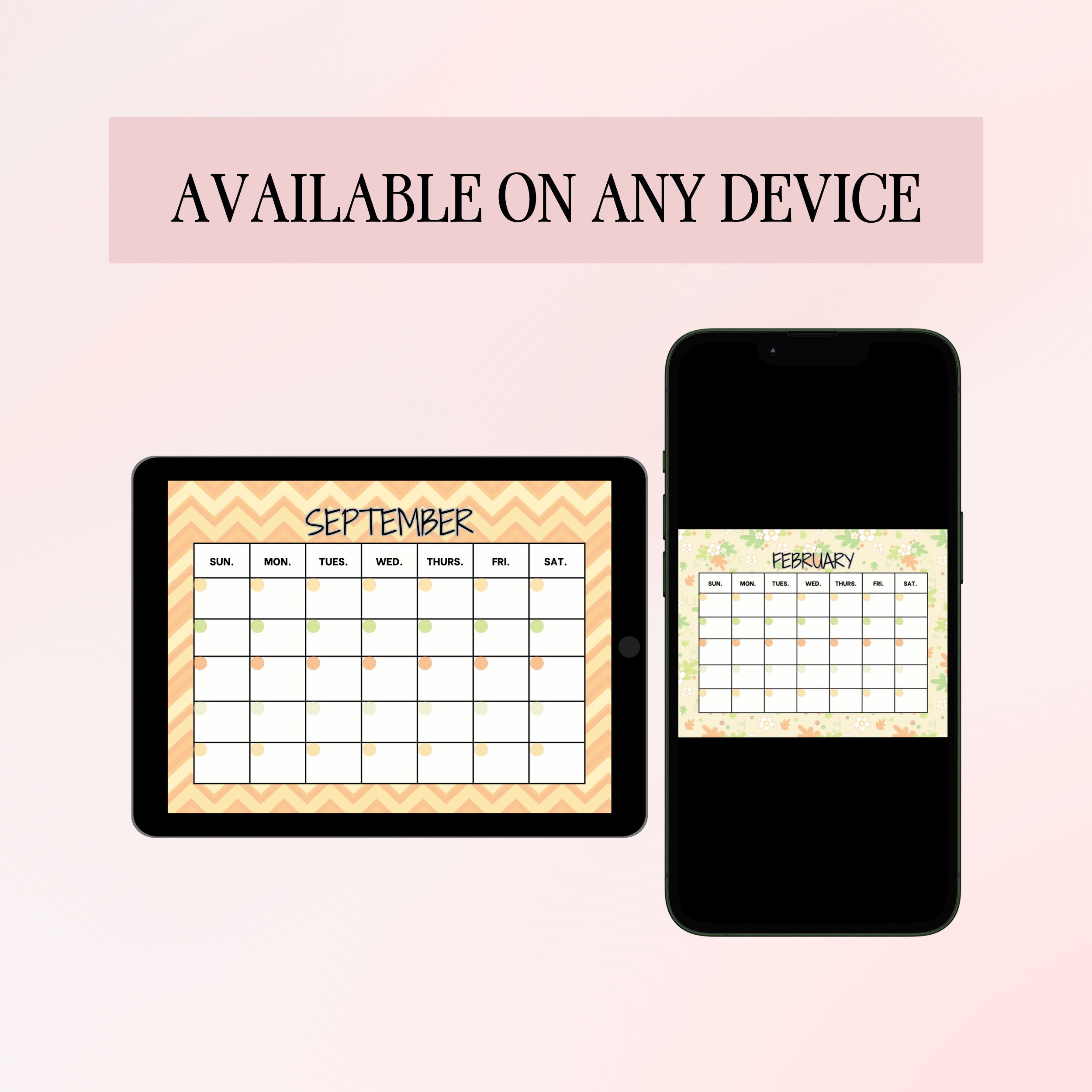 Fall Digital Calendar Custom Calendar Organizer Adaptable Date Planner