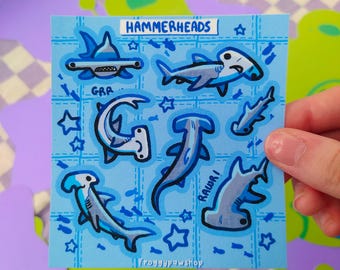 Hammerhead Sharks Sticker Sheet
