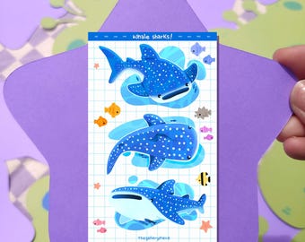 Whale Sharks Cute Sticker Sheet