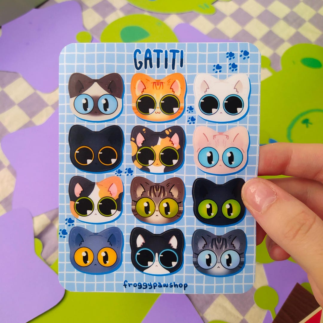 Cute Cats Sticker Sheet - Etsy