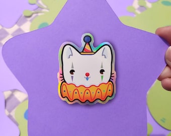 Clown Kitty Chibi Vinyl Aufkleber