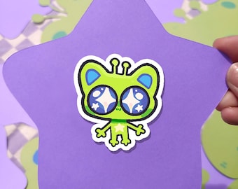 Cute Alien Kity Meme TheGalleryPiece Chibi Vinyl Waterproof Sticker