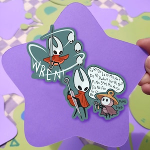 Silksong Hollow Knight Hornet and Sherma Cute Silly Sticker Meme