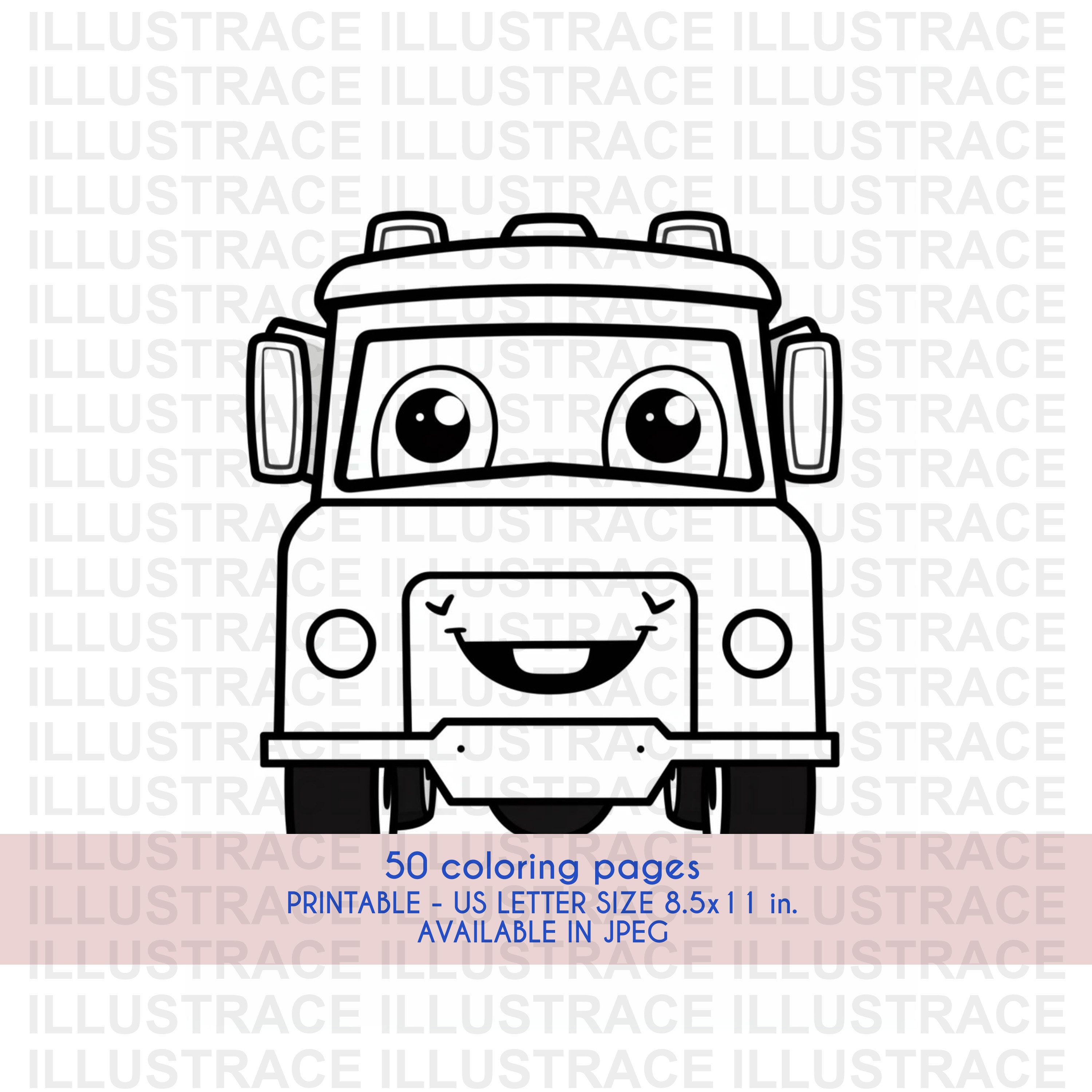 50 Trucks Coloring Pages, Trucks Coloring Book, Coloring Sheet, Trucks ...