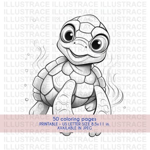 50 Sea Creatures Coloring Pages, Sea Life Coloring Book, Coloring Sheet, Ocean Coloring Pages, Kids Coloring Book, Children&#39;s coloring book
