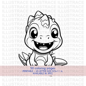 50 Dinosaur Coloring Pages, Dinosaurs Coloring Book, Coloring Sheet, Dinosaur Coloring Pages, Kids Coloring Book, Kids Travel Kit