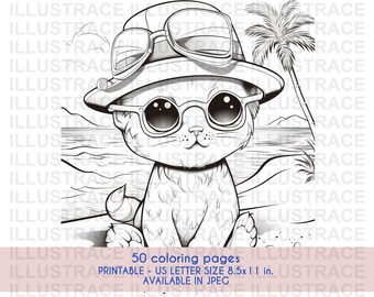 50 Kittens Coloring Pages, Cats Coloring Book, Coloring Sheet, Cats ...