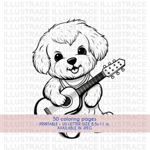 50 Maltipoo Dog Coloring Pages, Maltipoo Coloring Book, Coloring Sheet, Dogs Coloring Page, Kids Coloring Book, Kids Travel Kit