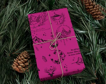 Hot Pink A Court Of Thorns and Roses wrapping paper