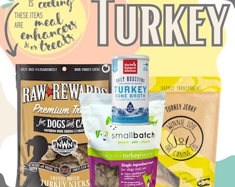 Turkey Dog Treat Pack by Wags and Wellness, Premium High Quality Turkey Necks and Jerky for Dogs, Healthy Natural Pet Treats and Bone Broth