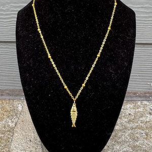 gold fish necklace