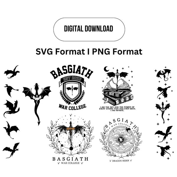 Fourth Wing Bundle Svg, Basgiath War College Svg, Dragon Rider, Violet Sorrengail, Xaden Riorson, Riders Quadrant,Bookish Shirt, Svg File