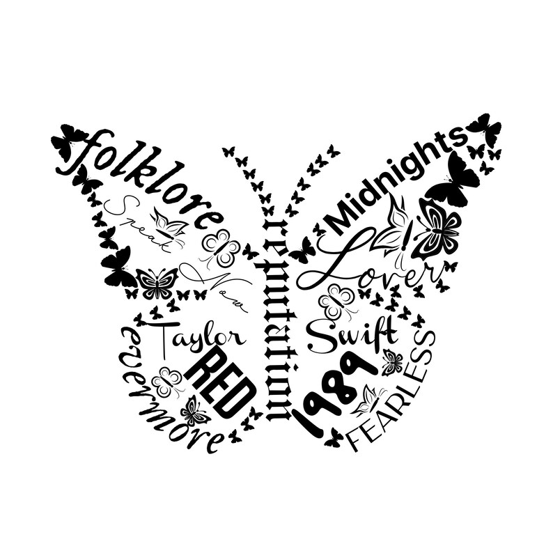 Taylor Swift Album Butterfly Svg, Taylor Png, the Eras Tour, Instant