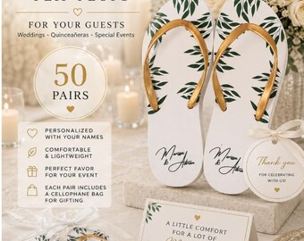 50 Bulk Custom Flip Flops With FREE Shipping, Wedding Flip Flops, Personalized Sandals, Beach Wedding Flip Flops, Personalized FLIP FLOP