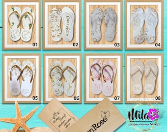40 Bulk Custom Flip Flops With FREE Gift, Wedding Flip Flops, Personalized Sandals, Beach Wedding Flip Flops, Personalized FLIP FLOP