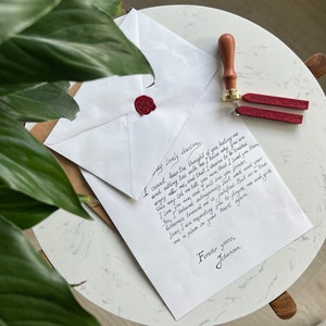 Handwritten Letters with Wax Seal Love Anniversary Proposal Handwritten Letter Personalized Handwritten Custom Handwritten Wedding Vows