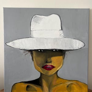 Original Oil  Painting on Canvas,  Female Portrait, Modern Artwork, Original Women Portrait, Fashion Oil Painting